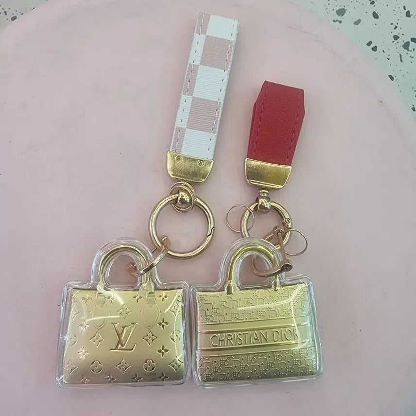 [BUNJANG] Gold Bag-Shaped Keychain Set / 가방 모양 골드 키링 세트