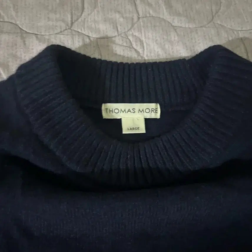 [BUNJANG] Thomas More Lambswool Round Knit Navy L / 토마스모어 램스울 라운드 니트 네이비 L