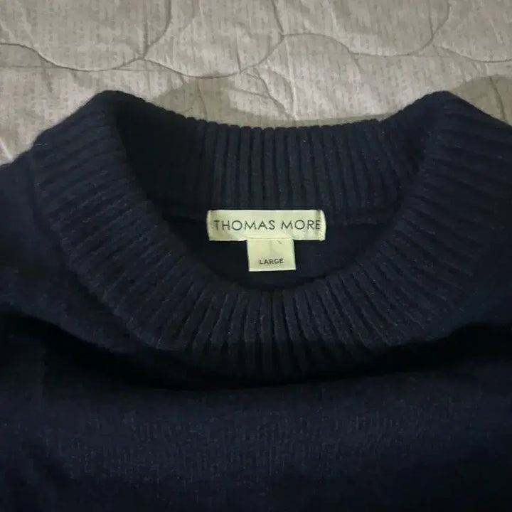 [BUNJANG] Thomas More Lambswool Round Knit Navy L / 토마스모어 램스울 라운드 니트 네이비 L