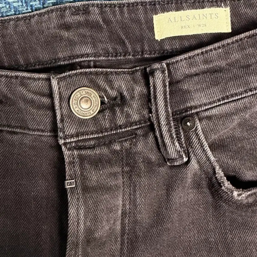 [BUNJANG] AllSaints Rex Damaged Black Denim Jeans / [올세인츠] 렉스 데미지드 블랙 데님 (28사이즈)