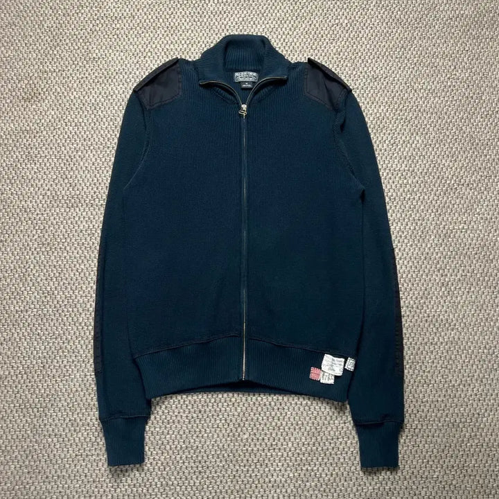 [BUNJANG] Polo Jeans Company Patch Knit Zip-Up Navy M / 폴로 진스 컴퍼니 패치 니트 집업 네이비 M