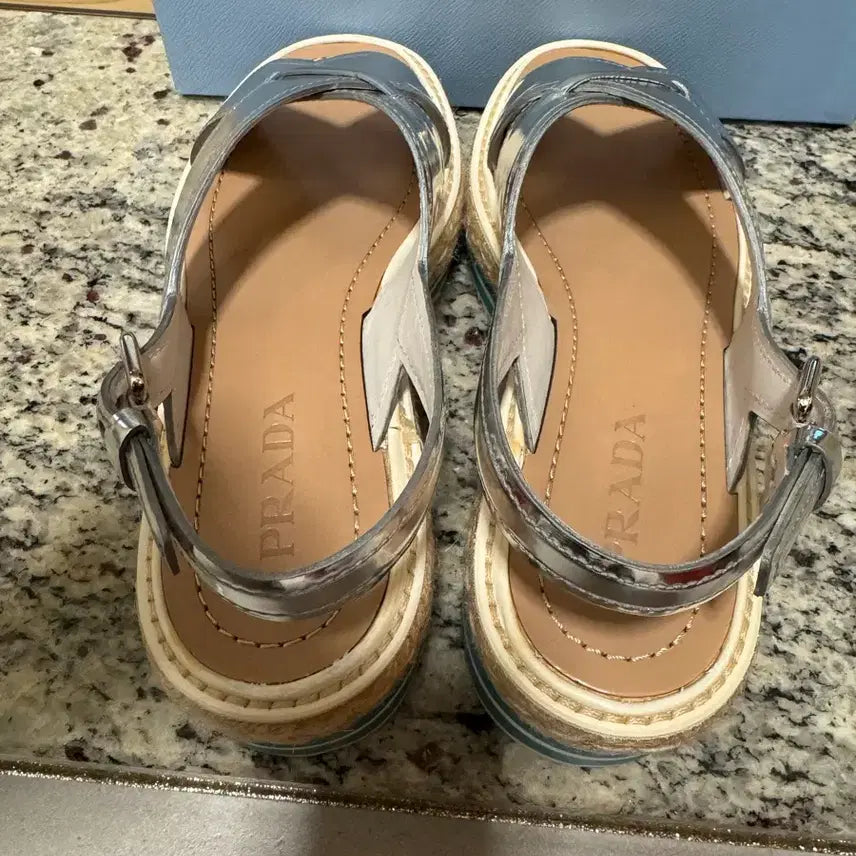 [BUNJANG] Prada Platform Sandals Green Silver / 프라다 샌들 새상품