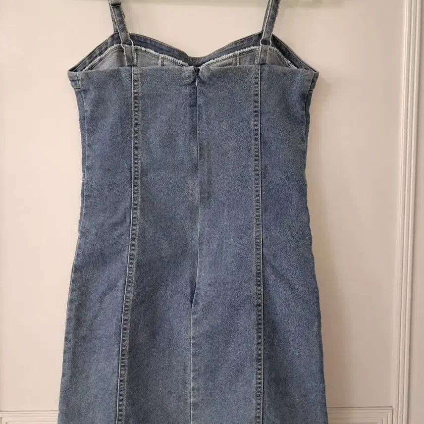 [BUNJANG] Denim Corset Mini Dress / 청 데님 코르셋 미니 원피스