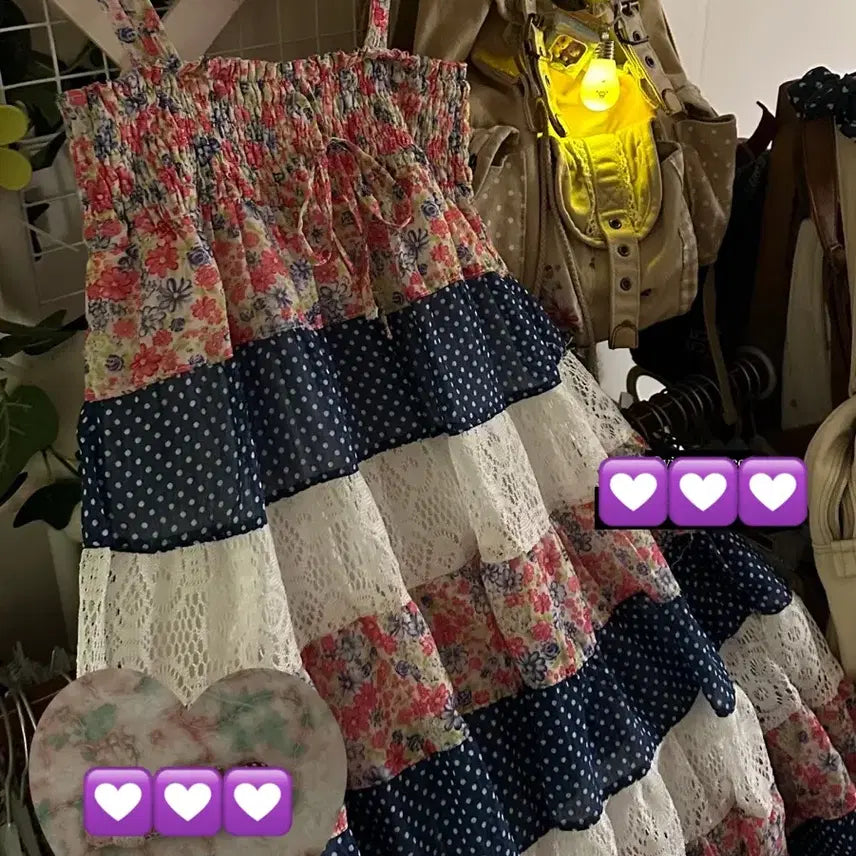 [SOLD OUT] 모리걸 패치스커트 패치원피스 빈티지