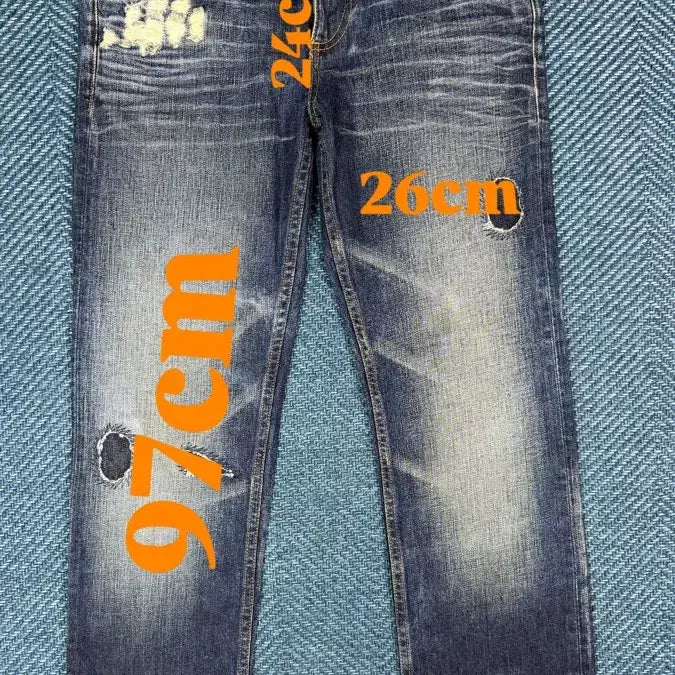 [SOLD OUT] [정품] 돌체앤가바나 D&amp;G 레더 포켓 디테일 디스트로이드 데님