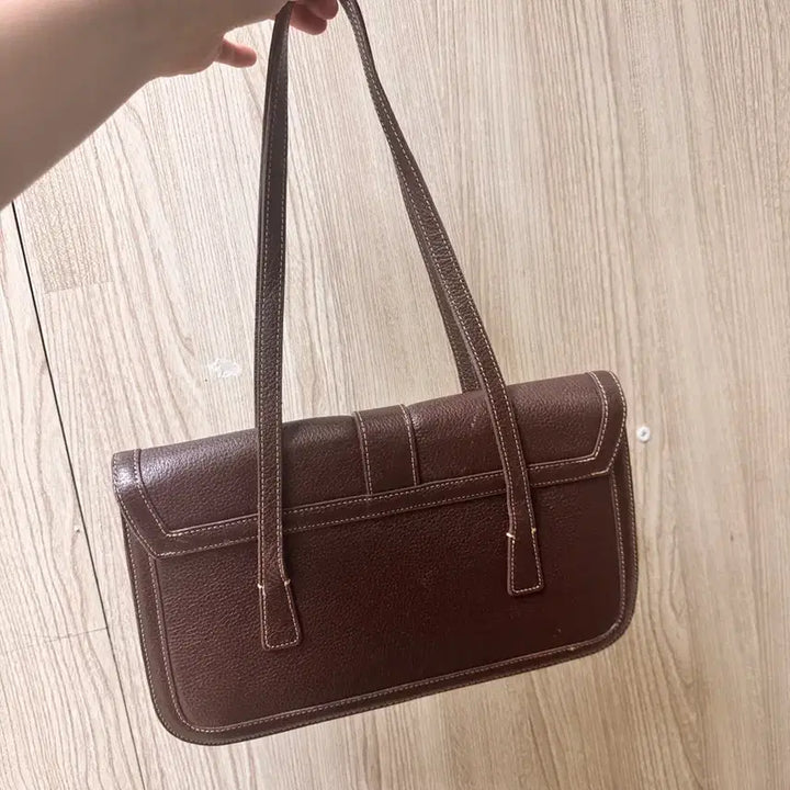 [BUNJANG] Brown Leather Shoulder Bag / 브라운 버클 소가죽 숄더백