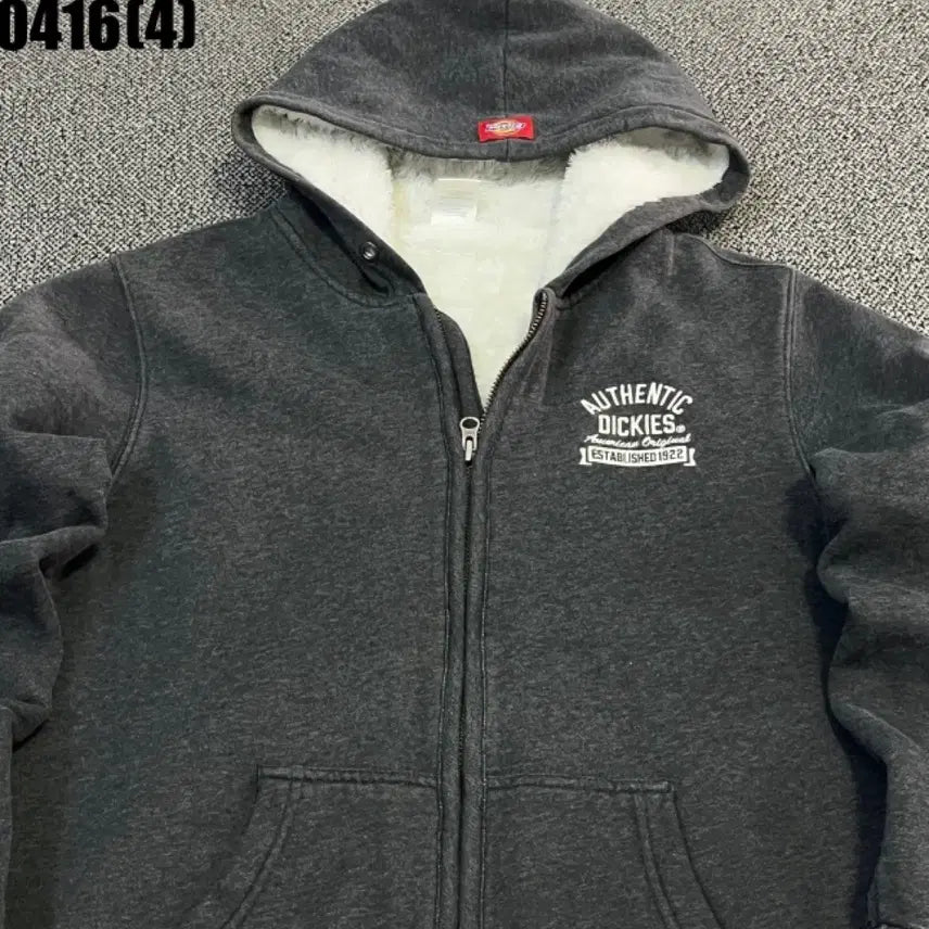 [BUNJANG] Dickies Fleece Lined Hoodie Charcoal 95 / 디키즈 기모 후드 집업 차콜 95 | 0416 [4]