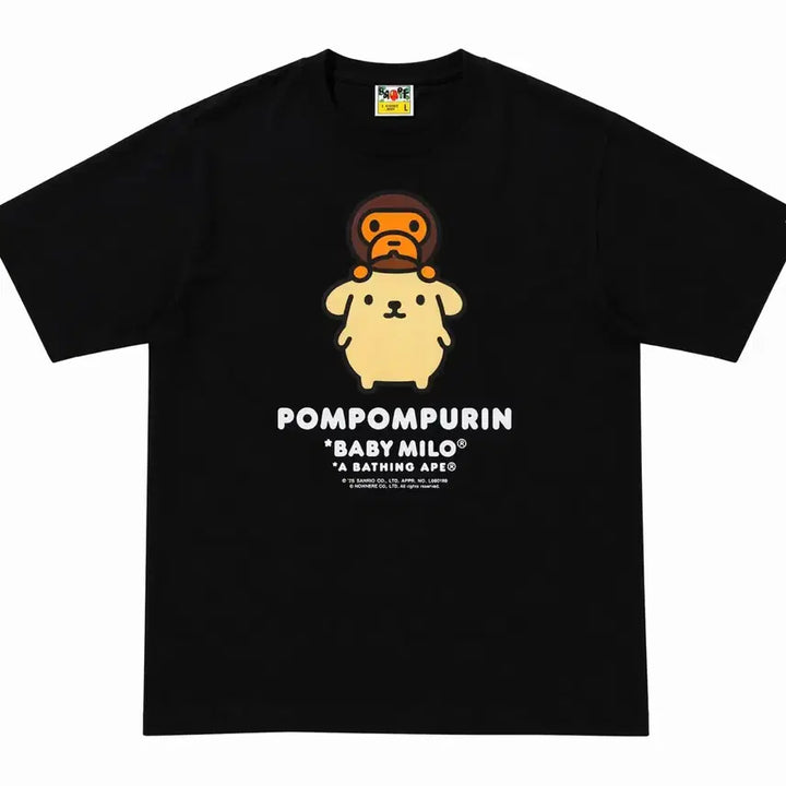 [BUNJANG] Bape Baby Milo x Pompompurin T-shirt Black [XL] / 베이프 베이비 마일로 x 폼폼푸린 티셔츠 블랙 [XL]
