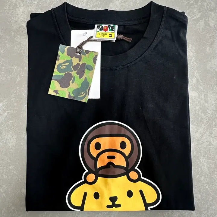 [BUNJANG] Bape Baby Milo x Pompompurin T-shirt Black [XL] / 베이프 베이비 마일로 x 폼폼푸린 티셔츠 블랙 [XL]