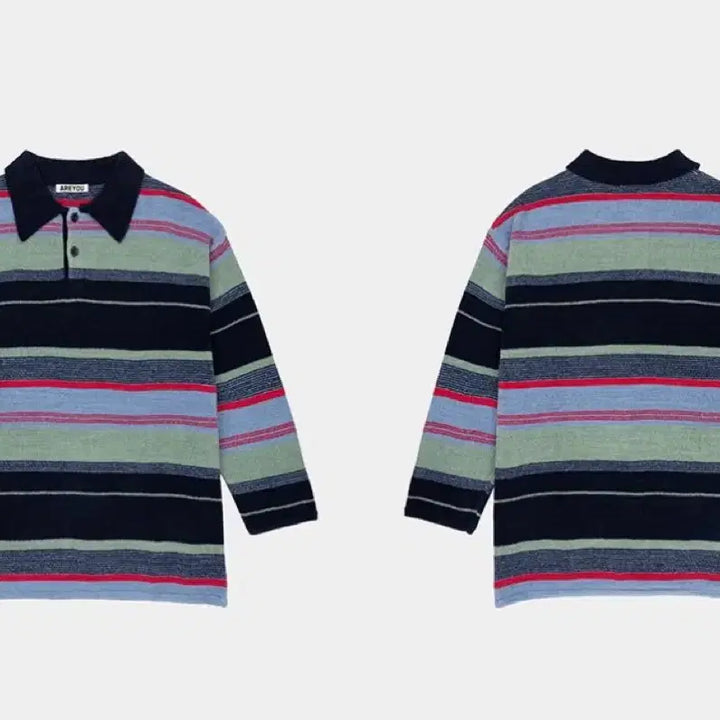 [BUNJANG] A.Y. Seoul Stripe Terry Knit Pullover Mint / 아유서울 스트라이프 테리니트 풀오버 민트색