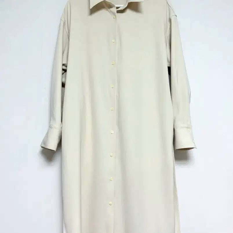 [BUNJANG] LVB Ivory Long Shirt Dress / 아이보리 셔츠 롱 원피스 벨트 여유핏 간절기 아우터