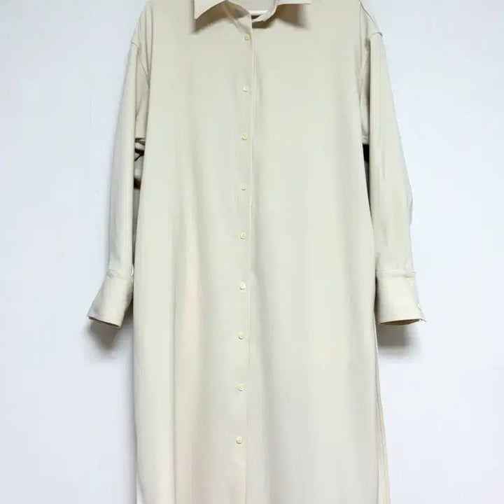 [BUNJANG] LVB Ivory Long Shirt Dress / 아이보리 셔츠 롱 원피스 벨트 여유핏 간절기 아우터