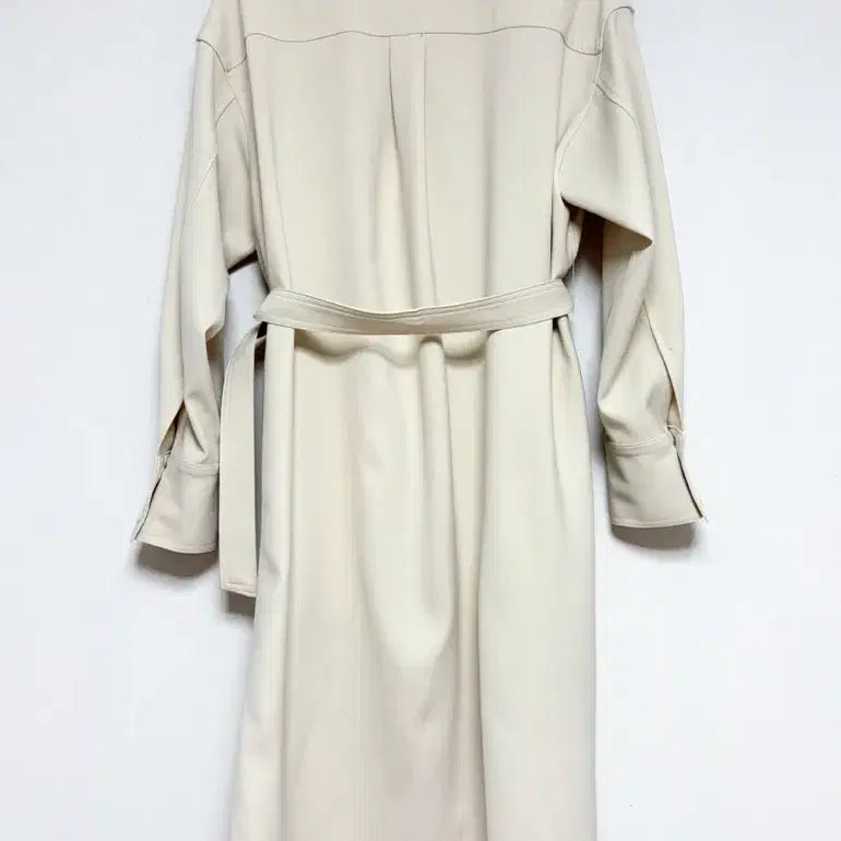 [BUNJANG] LVB Ivory Long Shirt Dress / 아이보리 셔츠 롱 원피스 벨트 여유핏 간절기 아우터