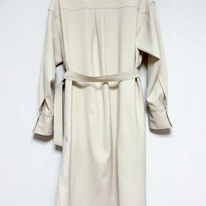 [BUNJANG] LVB Ivory Long Shirt Dress / 아이보리 셔츠 롱 원피스 벨트 여유핏 간절기 아우터