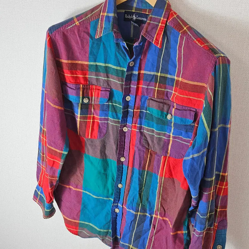 [BUNJANG] 80s Polo Ralph Lauren Plaid Flannel Work Shirt / 80&