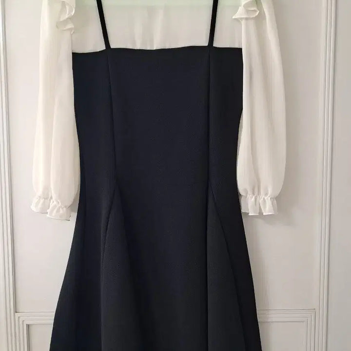 [BUNJANG] Black Bustier Blouse Midi Dress / 블랙 뷔스티에 블라우스 원피스