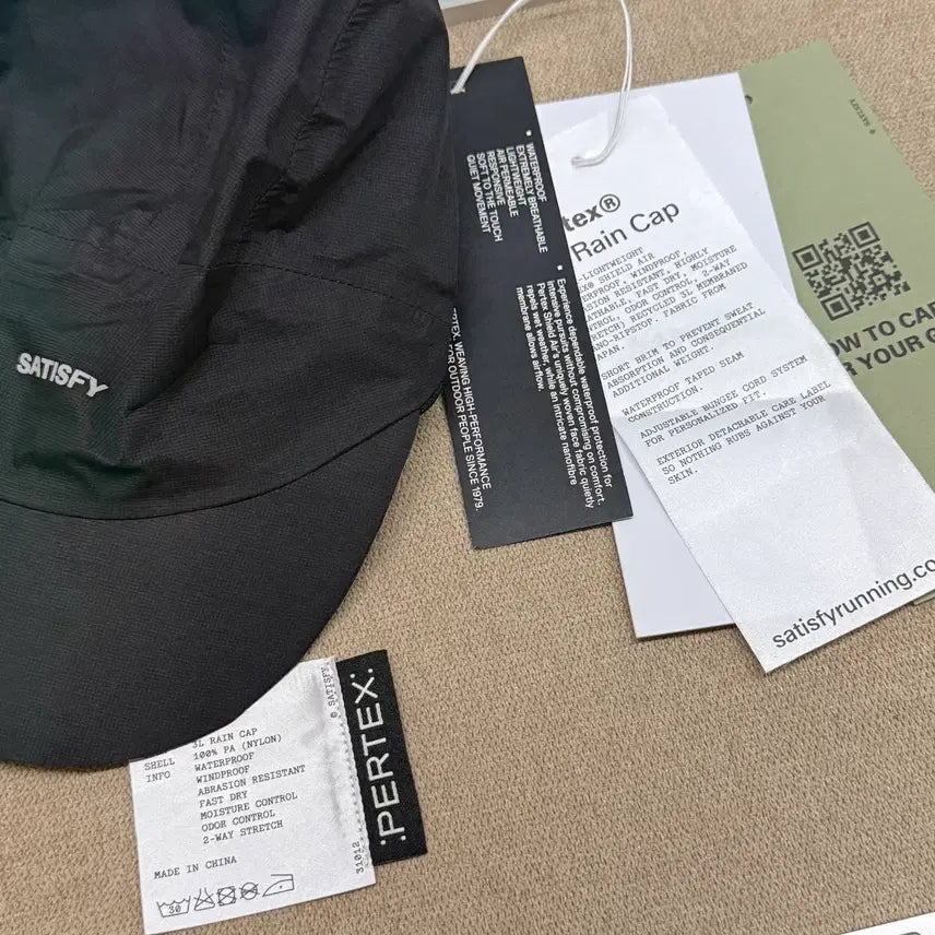 [BUNJANG] Satisfy Pertex 3L Rain Cap Black / 새티스파이 퍼텍스 3L 레인 캡 블랙