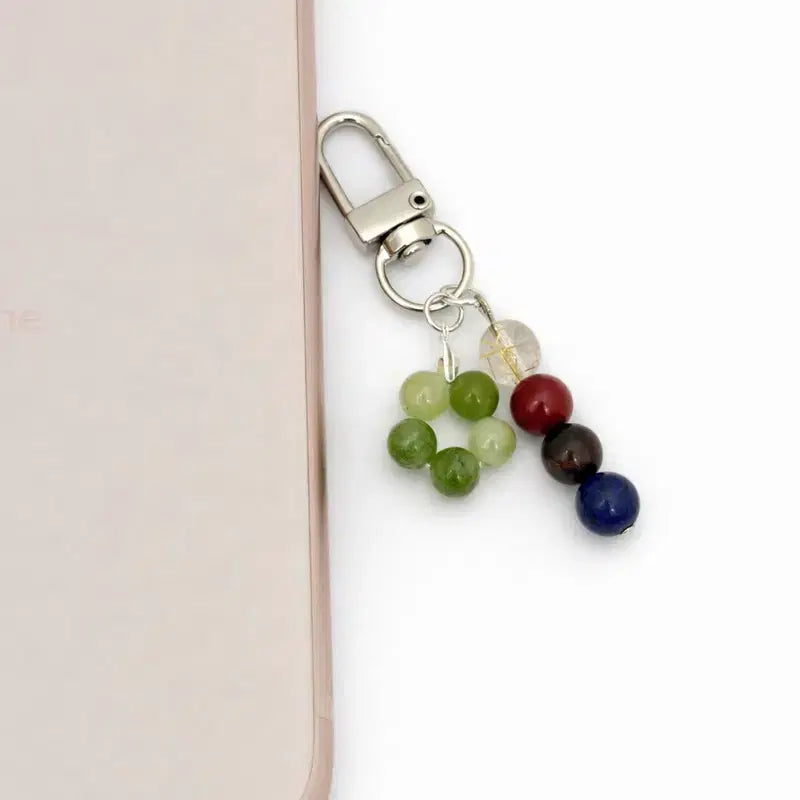 [BUNJANG] Lucky Charm Keyring (Gold Needle Quartz, Tiger&