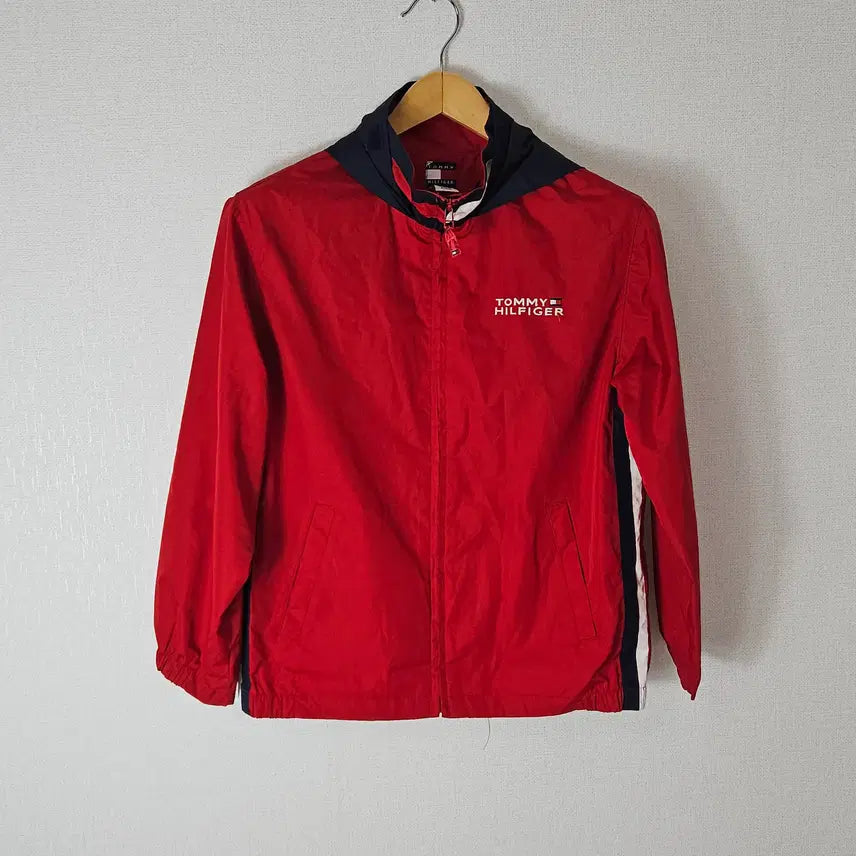 [BUNJANG] 90s Tommy Hilfiger Old School Woven Windbreaker Jacket Red M / 90s 타미힐피거 올드스쿨 우븐 바람막이 자켓 레드 M 빈티지