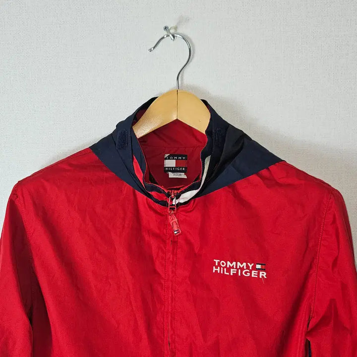 [BUNJANG] 90s Tommy Hilfiger Old School Woven Windbreaker Jacket Red M / 90s 타미힐피거 올드스쿨 우븐 바람막이 자켓 레드 M 빈티지