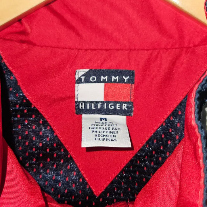 [BUNJANG] 90s Tommy Hilfiger Old School Woven Windbreaker Jacket Red M / 90s 타미힐피거 올드스쿨 우븐 바람막이 자켓 레드 M 빈티지