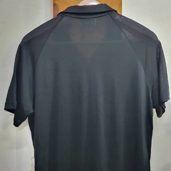 [BUNJANG] Solid Homme Black Shirt-Style Short Sleeve T-shirt (Size 100) / 솔리드옴므 블랙 셔츠형 반팔티(100)
