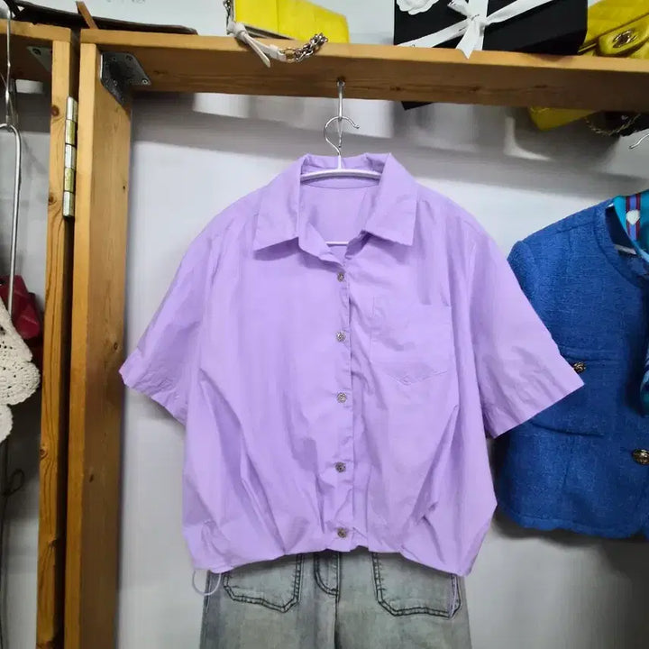 [SOLD OUT] 편집샾 라벤더 셔츠점퍼. 점퍼셔츠. 타임버튼