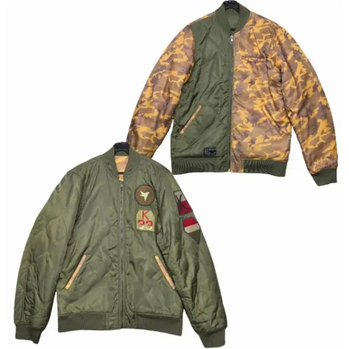 [BUNJANG] KONUS Camouflage Reversible Bomber Jacket M / KONUS 코너스 카모플라쥬 리버시블 양면 항공 점퍼 M