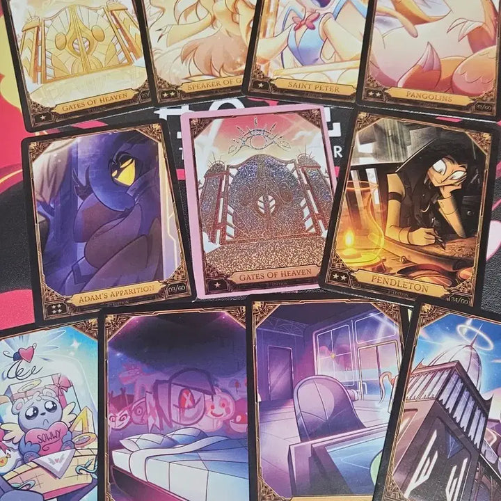 [BUNJANG] Hazbin Hotel Adam &amp; Pentious Pink Foil Bundle Set Trading Card / 해즈빈호텔 트레카 일괄 천국 핑크포일 세트 아담 펜셔스