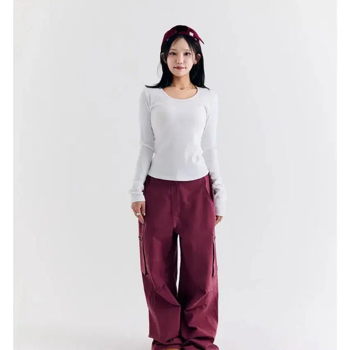 [BUNJANG] Robbil Ribbed Round Long Sleeve T-shirt / (새상품) 로빌 RV 골지 라운드 긴팔티