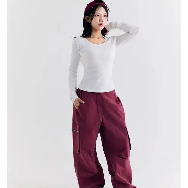 [BUNJANG] Robbil Ribbed Round Long Sleeve T-shirt / (새상품) 로빌 RV 골지 라운드 긴팔티