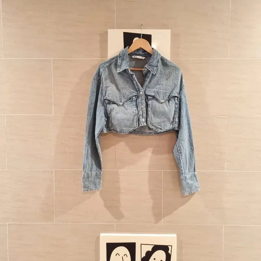 [SOLD OUT] 자라 크롭 청자켓 데님 셔츠
