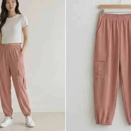 [SOLD OUT] 핑크색 카고 조거 팬츠 66_77총94