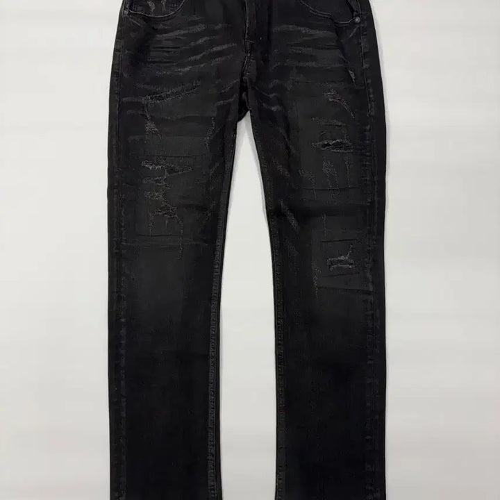 [BUNJANG] Buckroo Distressed Black Denim Jeans / Buckroo 버커루 블랙 디스트로이드 데님 청바지