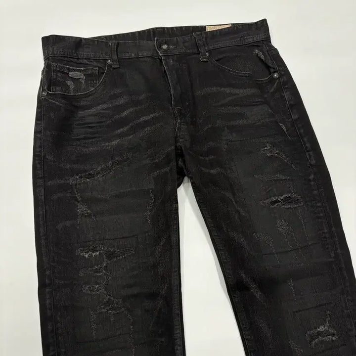 [BUNJANG] Buckroo Distressed Black Denim Jeans / Buckroo 버커루 블랙 디스트로이드 데님 청바지