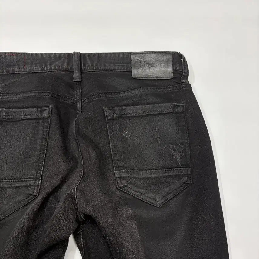[BUNJANG] Buckroo Distressed Black Denim Jeans / Buckroo 버커루 블랙 디스트로이드 데님 청바지