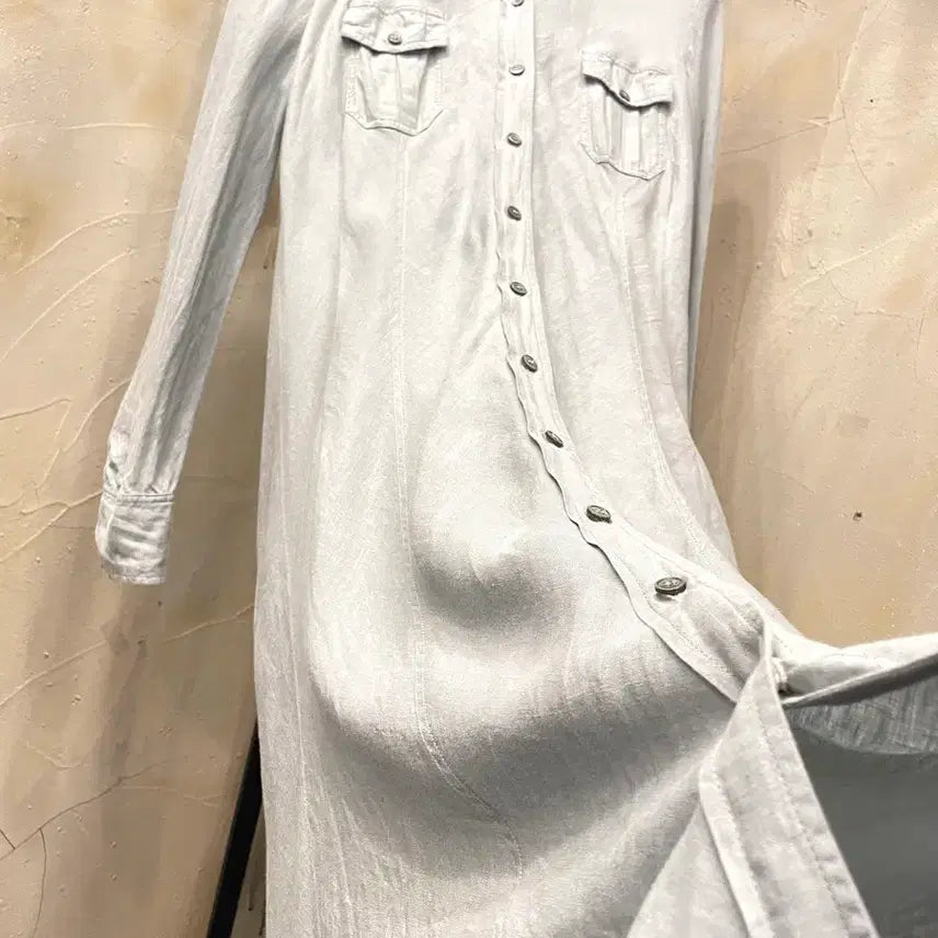 [BUNJANG] Max Mara Marella Linen Long Shirt Dress / 막스마라 Marella마렐라 린넨100% 롱셔츠 원피스 55~66