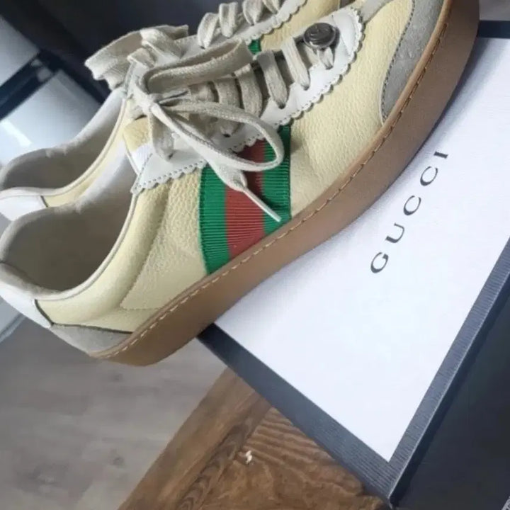 [BUNJANG] Gucci Web Leather Sneakers / 구찌 웹레더 스니커즈