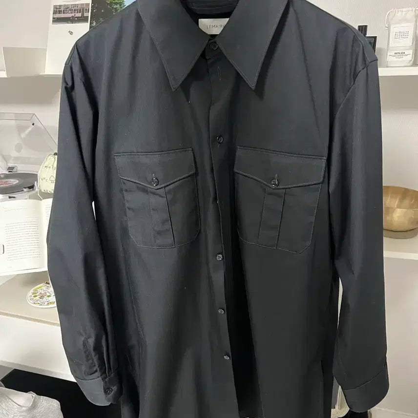 [BUNJANG] Lemaire Officer Shirt Black / 르메르 오피서 셔츠 50사이즈 블랙 판매합니다