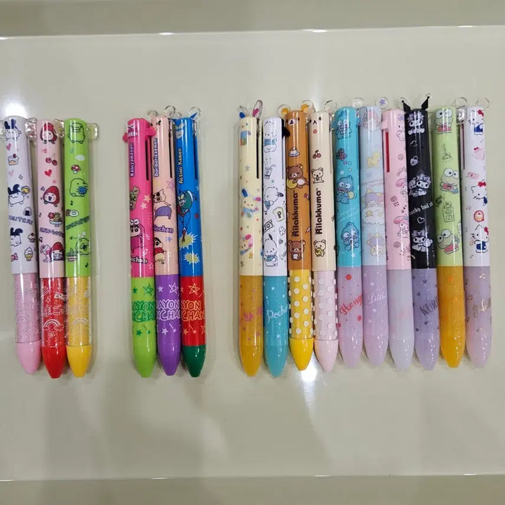[BUNJANG] Assorted Character 2-Color Ballpoint Pens (Tamagotchi, Crayon Shin-chan, Hello Kitty, Usahana, Rilakkuma, Hankodong, Keropi) / (새상품)다마고치 짱구 키티 우사하나 리락쿠마 한교동 케로피 등등 2색펜