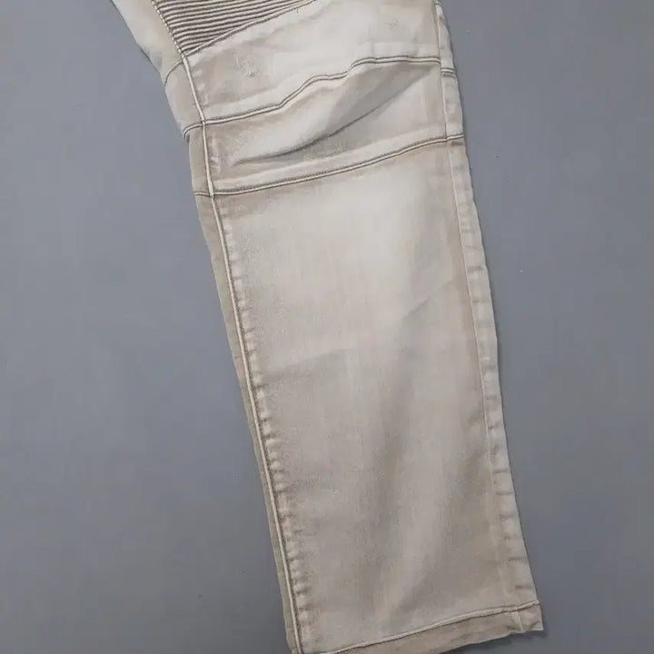 [BUNJANG] Balmain Washed Beige Biker Chino Pants / [36] 발망 워싱 베이지 바이커 치노 팬츠