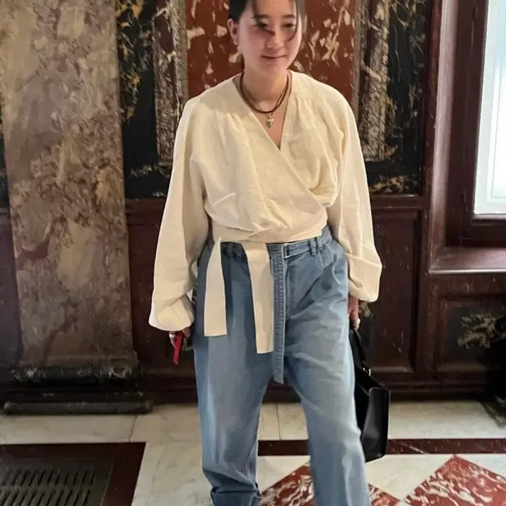 [BUNJANG] 에토스 WAIST STRAP BLOUSE / 에토스 WAIST STRAP BLOUSE