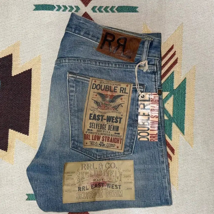 [SOLD OUT] RRL 이스트웨스트 셀비지 데님 로우 스트레이트