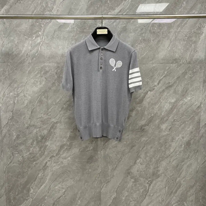 [BUNJANG] Thom Browne Slim Fit Knit T-Shirt / 톰브라운 슬림핏 반팔티셔츠 니트 반팔 4바 여름