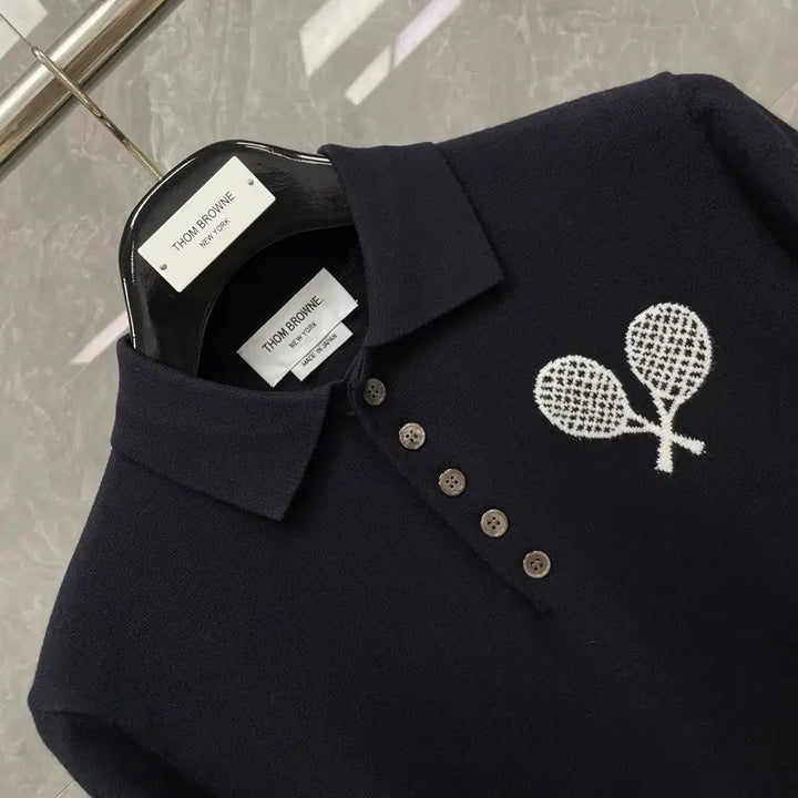 [BUNJANG] Thom Browne Slim Fit Knit T-Shirt / 톰브라운 슬림핏 반팔티셔츠 니트 반팔 4바 여름