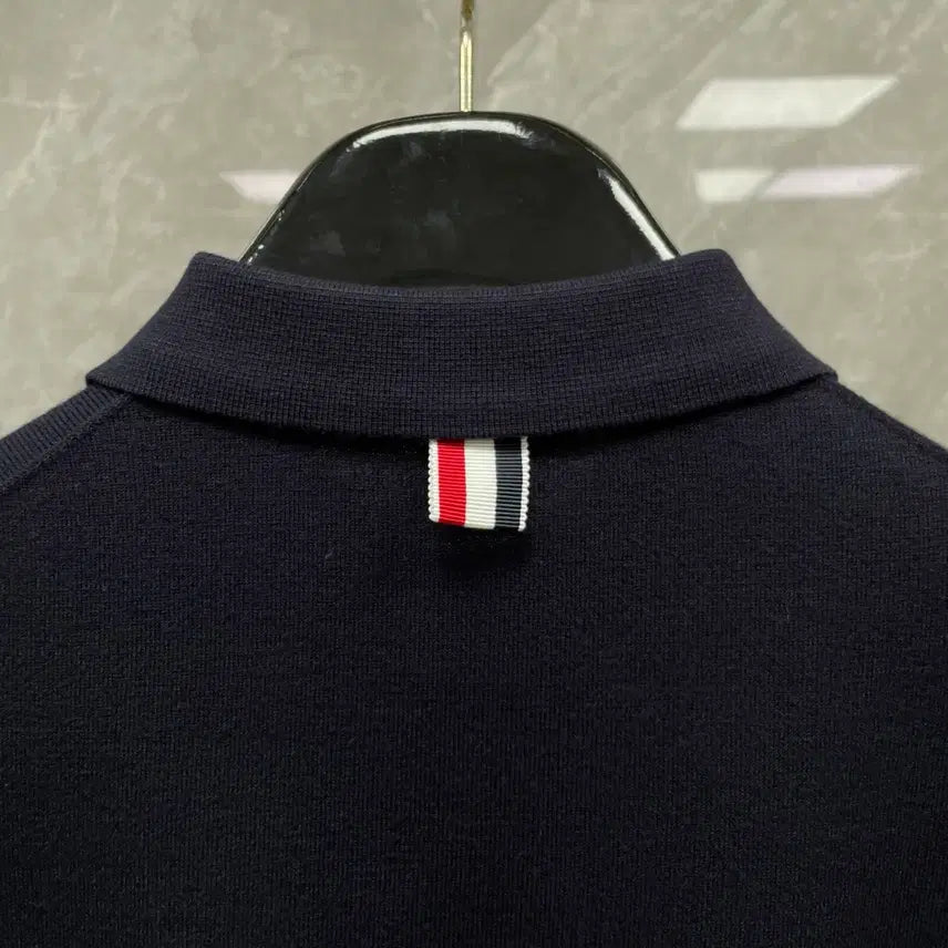 [BUNJANG] Thom Browne Slim Fit Knit T-Shirt / 톰브라운 슬림핏 반팔티셔츠 니트 반팔 4바 여름