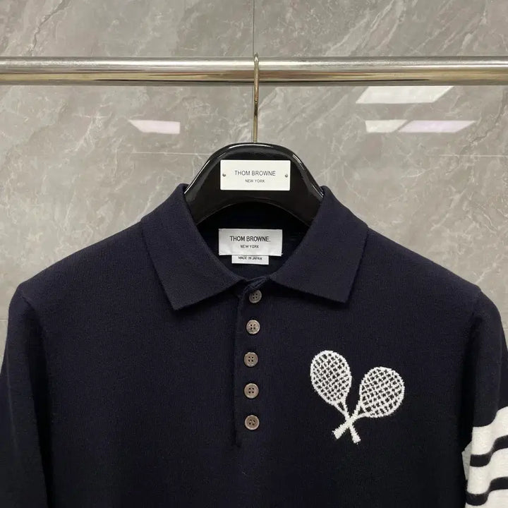 [BUNJANG] Thom Browne Slim Fit Knit T-Shirt / 톰브라운 슬림핏 반팔티셔츠 니트 반팔 4바 여름