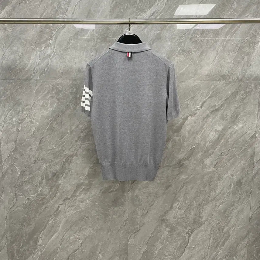 [BUNJANG] Thom Browne Slim Fit Knit T-Shirt / 톰브라운 슬림핏 반팔티셔츠 니트 반팔 4바 여름