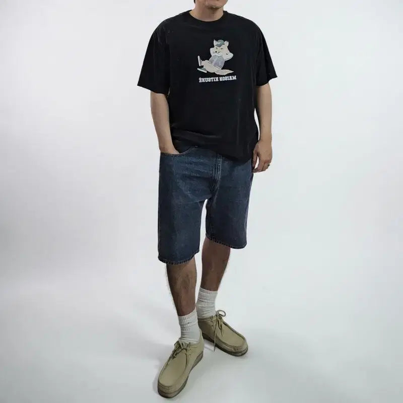 [BUNJANG] Maison Kitsuné Big Fox Graphic T-Shirt Navy XL / 메종키츠네 빅폭스 반팔티 XL M0297