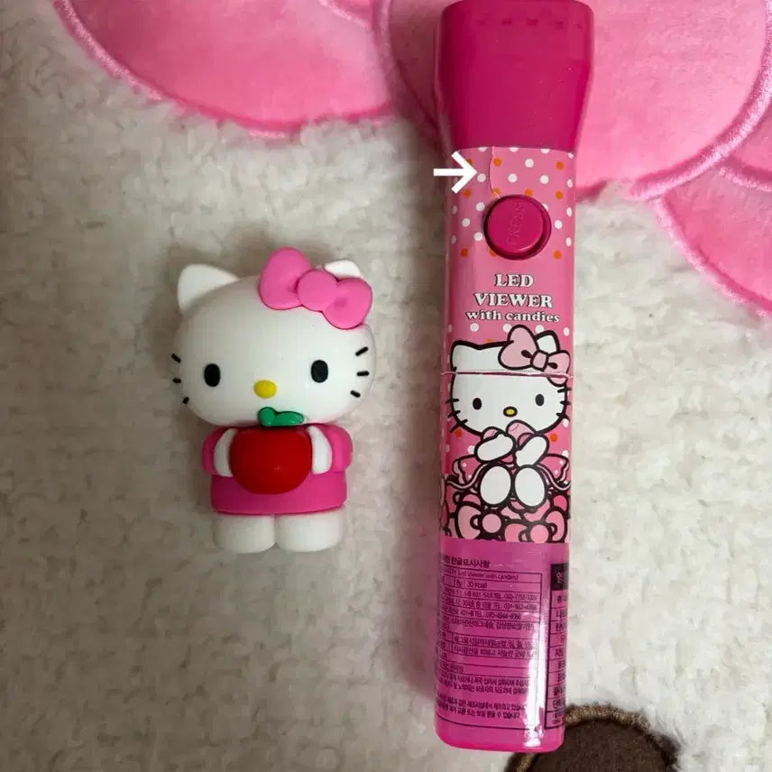 [BUNJANG] Sanrio Hello Kitty Vintage Pencil Sharpener Flashlight Stamp Set / 산리오 키티 헬로키티 고전키티 연필깎이 고전문구 손전등 도장
